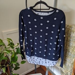 Navy/white polka dot sweater